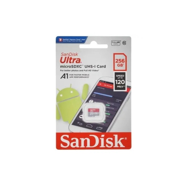 Карта памяти Sandisk Ultra microSDXC 256GB, UHS-I, Class 10